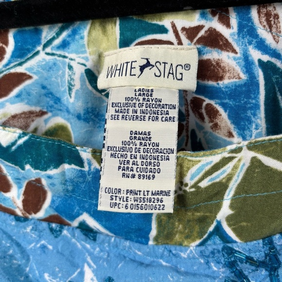 Vintage 70s Wide Leg Floral Sleeveless Jumpsuit Beaded in Blue and Green Large - Picture 8 of 8